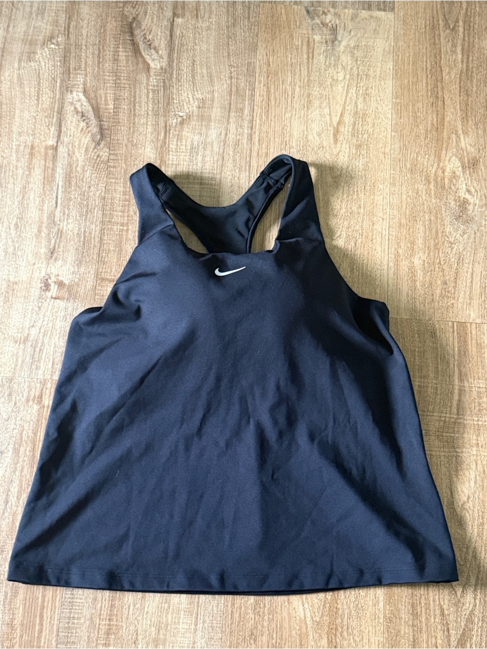 Nike Black Racerback Training Tank with White Swoosh
